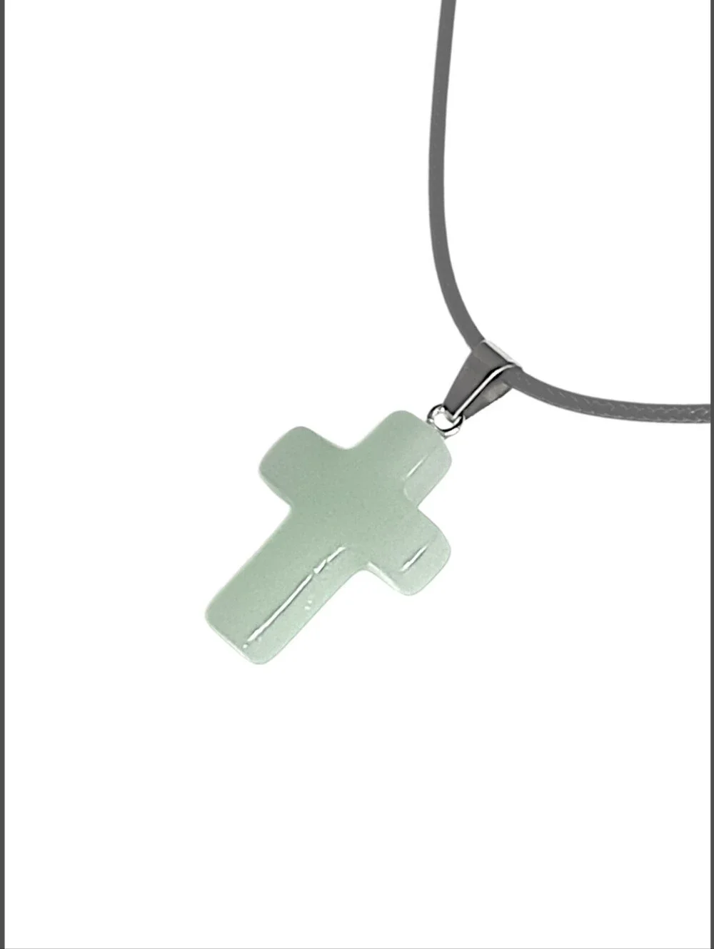 Natural Stone Cross Pendant & Necklace